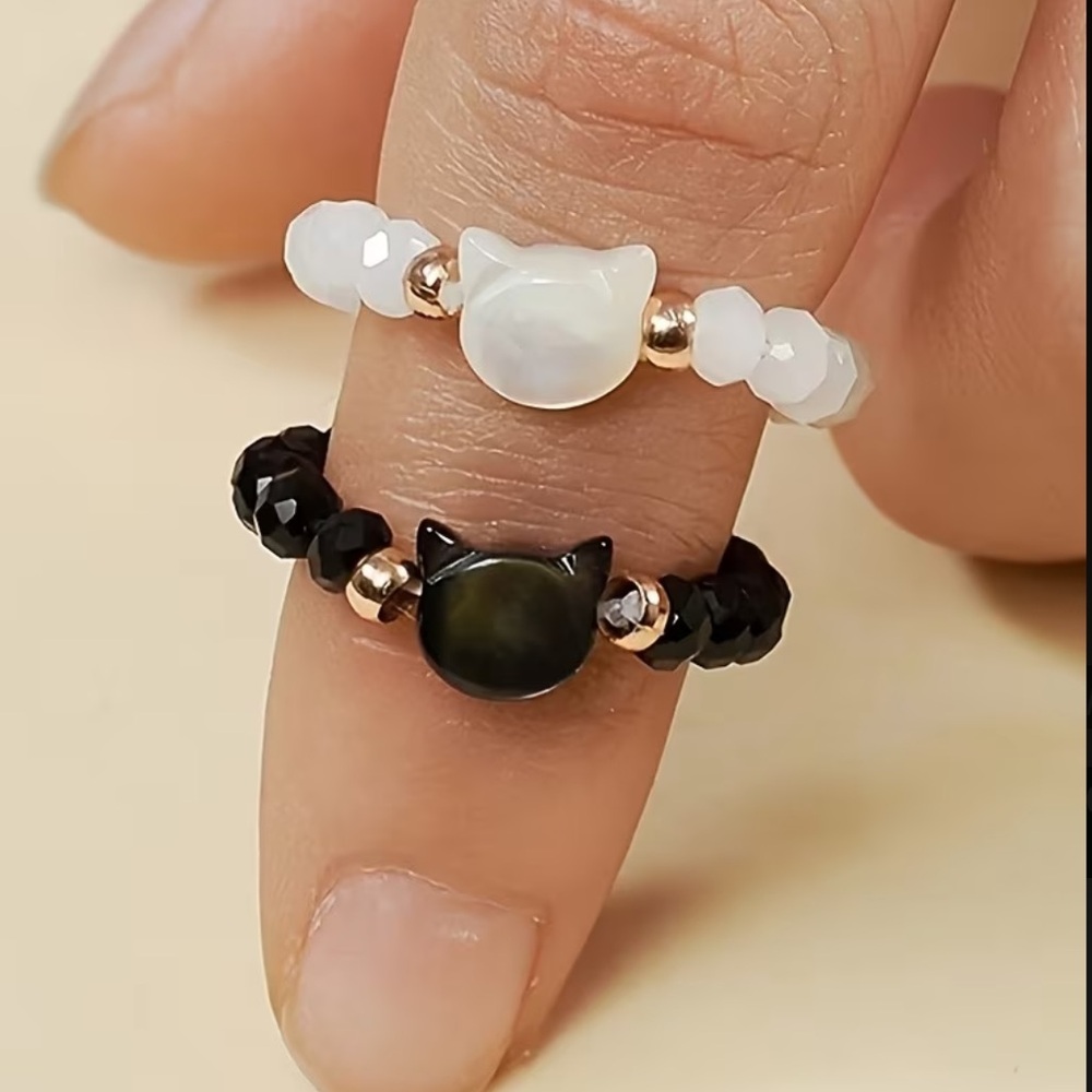 Cat Stretchy Ring-Choose Color